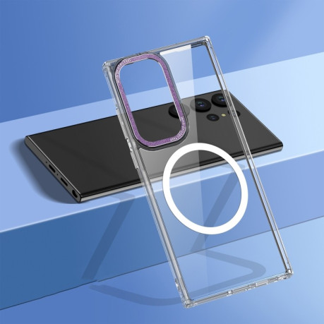Противоударный чехол Wlons Ice Crystal (MagSafe) для Samsung Galaxy S23 Ultra 5G - фиолетовый