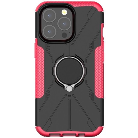 Противоударный чехол Machine Armor Bear для iPhone 13 Pro Max - пурпурно-красный
