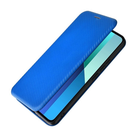 Чохол-книжка Carbon Fiber Texture на Xiaomi Redmi Note 13 4G - синій