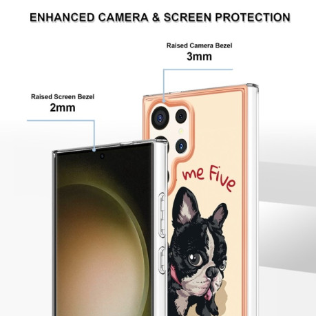 Противоударный чехол Electroplating IMD для Samsung Galaxy S24 Ultra 5G - Dog