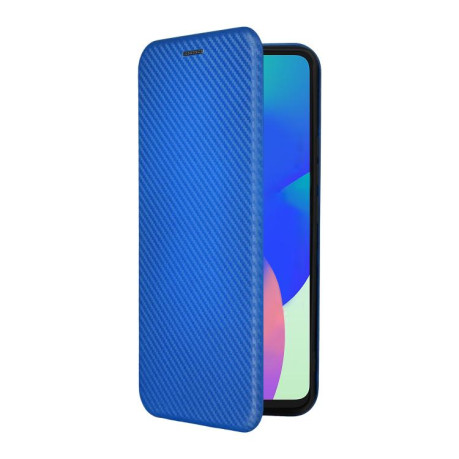 Чехол-книжка Carbon Fibre Texture на Samsung Galaxy M06 5G - синій