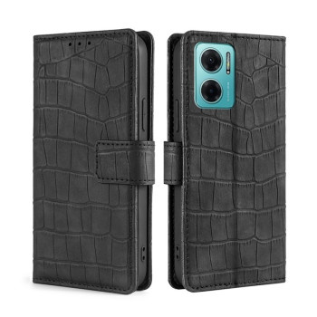 Чохол-книжка з м'яким покриттям (Skin Feel), фактура крокодил (Crocodile Texture) на Xiaomi Redmi Note 11E/Redme 10 5G CN/Redmi 10 5G - чорний