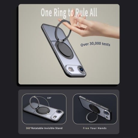 Чохол Kalebol з підставкою 360 та MagSafe на iPhone Air - чорний