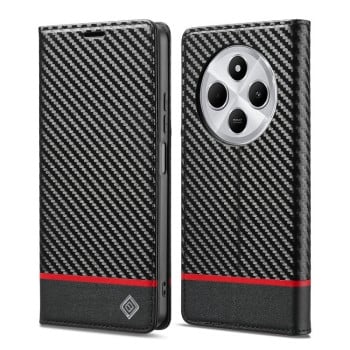 Чохол-книжка LCIMEEKE Carbon Fiber для Xiaomi Redmi A4 5G / 14C 4G - Black