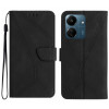 Чохол-книжка Stitching Embossed Leather для Xiaomi Redmi 13C/Poco C65 4G - чорний