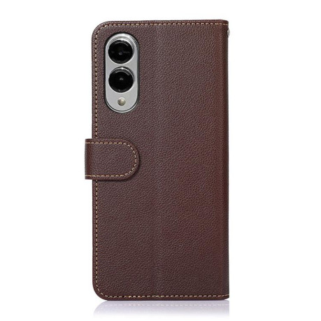 Чохол-книжка KHAZNEH Litchi Texture для Samsung Galaxy S25 Edge 5G - коричневий