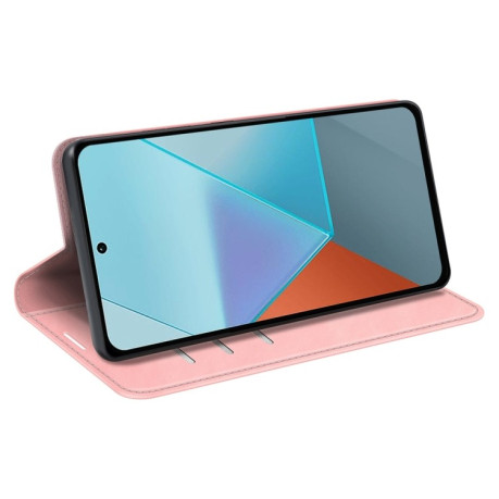 Чехол-книжка Retro Skin Feel Business Magnetic на Xiaomi Redmi Note 13 Pro 5G/Poco X6 5G - розовый
