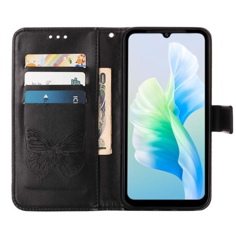 Чехол-книжка Embossed Butterfly для Vivo S10e 5G/V23e 4G/V23E 5G/Y75 4G - черный