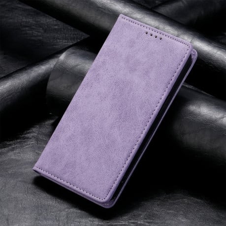 Чехол-книжка Business Solid Color Magnetic RFID Leather на Realme GT 6 - фиолетовый