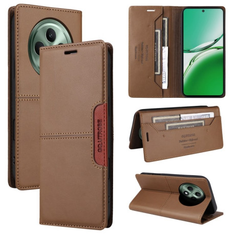 Чохол-книжка GQUTROBE G01 RFID Anti-theft Leather для OPPO Reno12 F/12FS - коричневий
