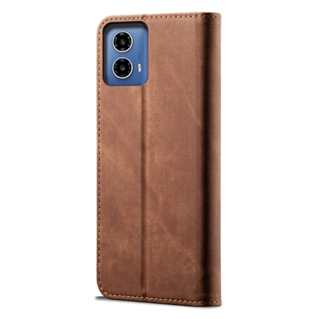 Чохол книжка Denim Texture Casual Style на Motorola Moto G85 - коричневий