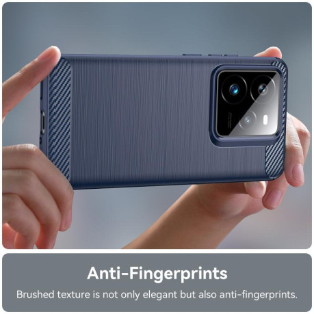 Противоударный чехол Brushed Texture Carbon Fiber на Realme GT 7 Pro 5G - синий