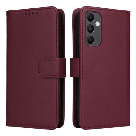 Чехол-книжка BETOPNICE BN-005 2 in 1 Detachable Imitate Genuine Leather для Samsung Galaxy A05s - винно-красный