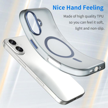Противоударный чехол MagSafe Frosted Translucent TPU + PC для iPhone 17 - синий