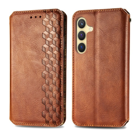 Чохол-книжка Cubic Grid для Samsung Galaxy S25+ 5G - коричневий