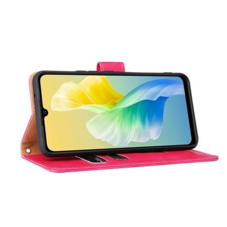 Чохол-книжка Buckle Calf Texture для Vivo S10e/V23e - пурпурно-червоний