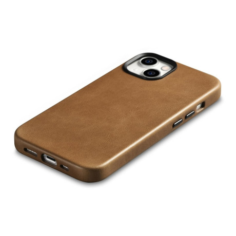 Кожаный чехол iCarer Leather Oil Wax (MagSafe) для iPhone 14/13- brown (WMI14220701-TN)