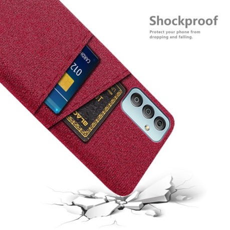 Протиударний чохол Cloth Texture with Dual Card Slots Samsung Galaxy M23 5G - червоний