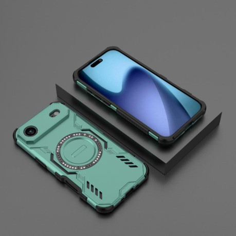Противоударный чехол Butterfly Armor MagSafe Magnetic Ring для iPhone Air - зеленый