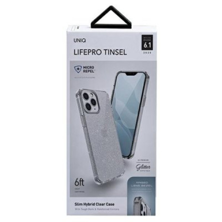Оригинальный чехол UNIQ LifePro Tinsel на iPhone 12 Pro / iPhone 12 - прозрачный