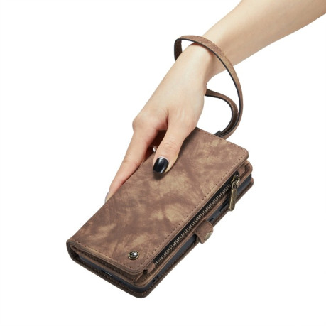 Чохол-гаманець CaseMe 008 Series Zipper Style на Samsung Galaxy S23+Plus 5G - коричневий