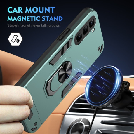 Ударозахисний чохол Metal Ring Holder для Infinix Hot 50 Pro 4G - зелений
