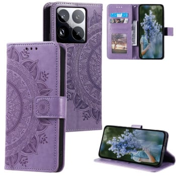 Чехол-книжка Totem Flower для Xiaomi 15 Pro - фиолетовый