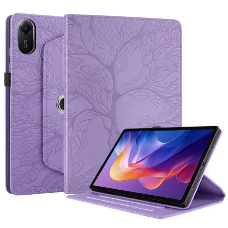 Чехол-книжка Tree Life Embossed Rotation Leather для Xiaomi Redmi Pad 2 - фиолетовый