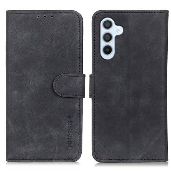 Чехол-книжка KHAZNEH с матовой фактурой Cowhide и магнитным хлястиком на Samsung Galaxy A16 5G - черный