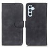 Чехол-книжка KHAZNEH с матовой фактурой Cowhide и магнитным хлястиком на Samsung Galaxy M35 5G - черный