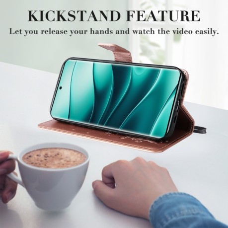 Чохол-книжка Embossed Butterfly для Xiaomi Redmi Note 14 Pro / 14 Pro+ 5G - рожеве золото