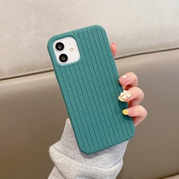 Протиударний чохол Herringbone Texture для iPhone 12 Pro - темно-зелений