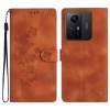 Чехол-книжка Flower Butterfly Embossing для Xiaomi Redmi Note 12S - коричневый