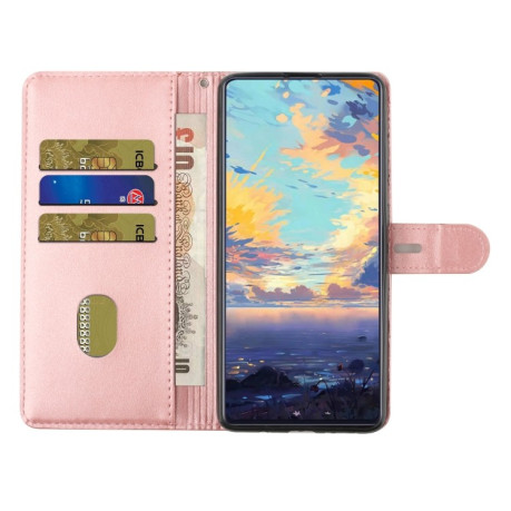 Чехол-книжка Stitching Style 2-Color на Samsung Galaxy S21 FE - розовое золото