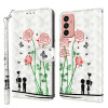 Чехол-книжка 3D Painting для Samsung Galaxy M13 4G / A23 / M23 5G - Couple Rose