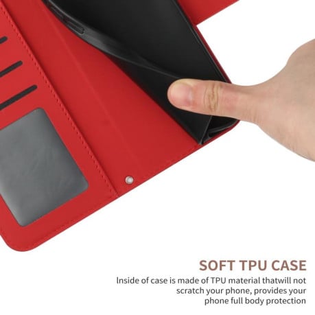 Чохол-книжка Skin Feel з малюнком соняшника на Xiaomi Redmi A5 4G 173.3mm - червоний