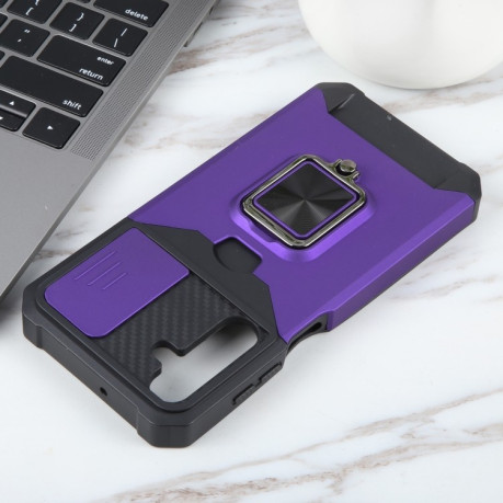 Противоударный чехол Armor Camera Shield для Samsung Galaxy A25 5G - фиолетовый