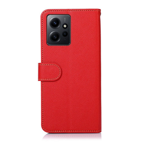 Чехол-книжка KHAZNEH Litchi Texture для Xiaomi Redmi Note 12 4G - красный