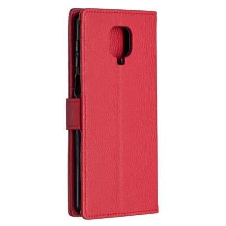 Чехол-книжка Litchi Texture на Xiaomi Redmi Note 9 Pro / Note 9s / Note 9 Pro Max - красный