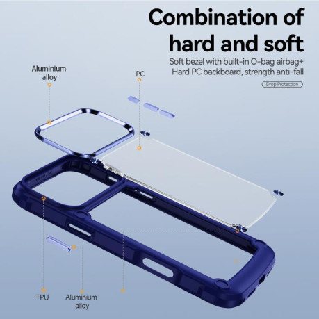 Противоударный чехол Lens Protection на iPhone 17 Pro - синий