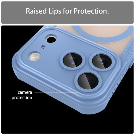Противоударный чехол Armor Glaze MagSafe Magnetic для iPhone 17 Pro - синий