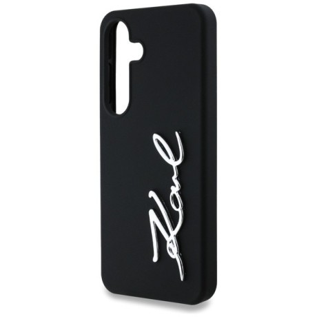 Оригінальний чохол Karl Lagerfeld Silicone Metal Signature Logo для Samsung Galaxy S25 - black