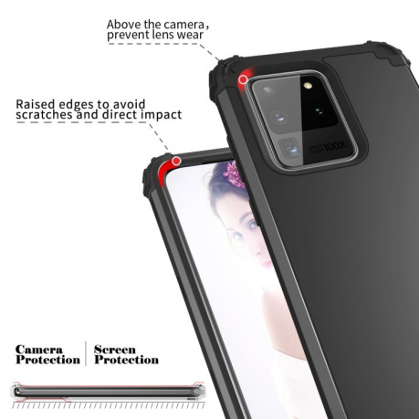 Противоударный чехол Three-piece Anti-drop на  Samsung Galaxy S20 Ultra - черный