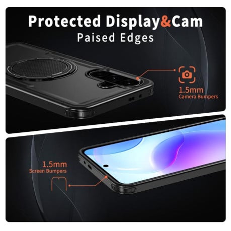 Чехол kalebol с MagSafe и подставкой 360° на Samsung Galaxy A17 5G - черный