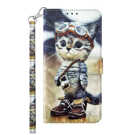 Чехол-книжка 3D Painting Leather для Samsung Galaxy A04s - Naughty Cat