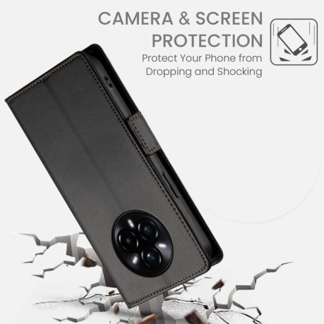 Чохол-книжка Side Buckle Magnetic Frosted Leather для Realme 14 Pro+ - чорний