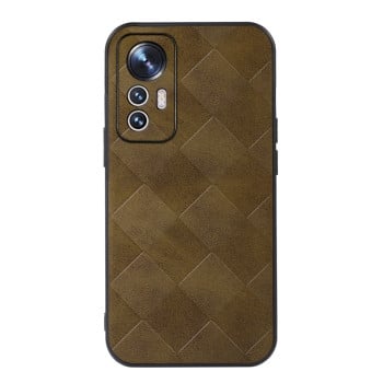 Противоударный чехол Weave Plaid для Xiaomi 12 Lite - зеленый