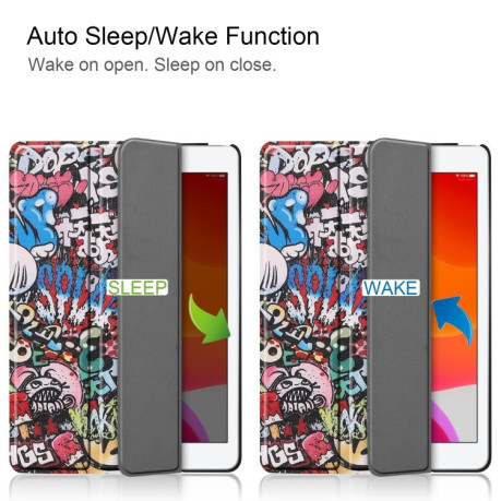 Чехол Custer Three-folding Sleep/Wake-up Graffiti на iPad 9/8/7 10.2 (2019/2020/2021)