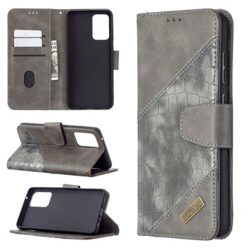 Чехол-книжка Matching Color Crocodile Texture на Samsung Galaxy A72 - серый