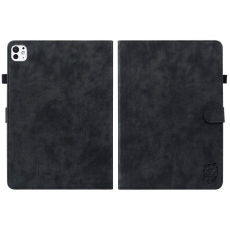 Чехол-книжка Embossed Tiger Pattern Leather для iPad Pro 11 2024 - черный